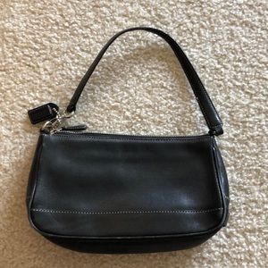 Black leather Coach purse